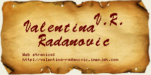 Valentina Radanović vizit kartica